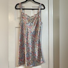 Silky Valentines Lingerie Coquette Girl Romantic Feminine Floral Mini Dress