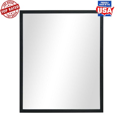 23X29 IN Black Finish Rectangular Wall Mirror Durable Hanging Hardware Attached