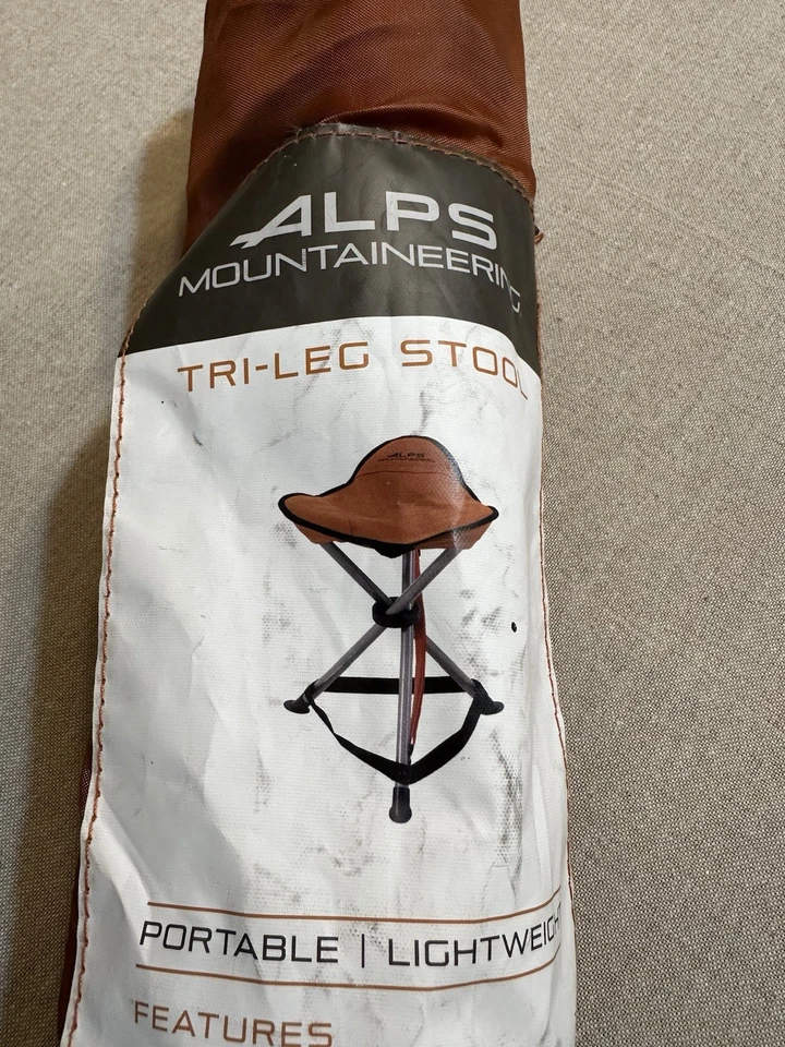 ALPS Mountaineering Tri-Leg Stool Orange One Size w/ Bag Hiking/Camping - Image 2 of 4