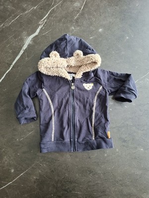 Steiff Teddy Kapuzenpullover Hoodie Sweater Baumwolle Blau Gr. 80 wie Neu