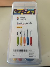 Special Supplies Adaptive Elderly Eating Utensils Set Of 5 Stainless Steel USED