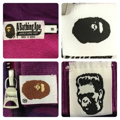 BAPE Double tiger shark full zip hoodie purple camo A Bathing Ape