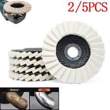 1/5pcs 5" Wool Polishing Wheels Buffer Pads Flap Felt Polishing Finishing Disc