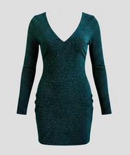 Hunter Green Glittering Dress V Neck Sz. M NWT Windsor Christmas Dinner Dress
