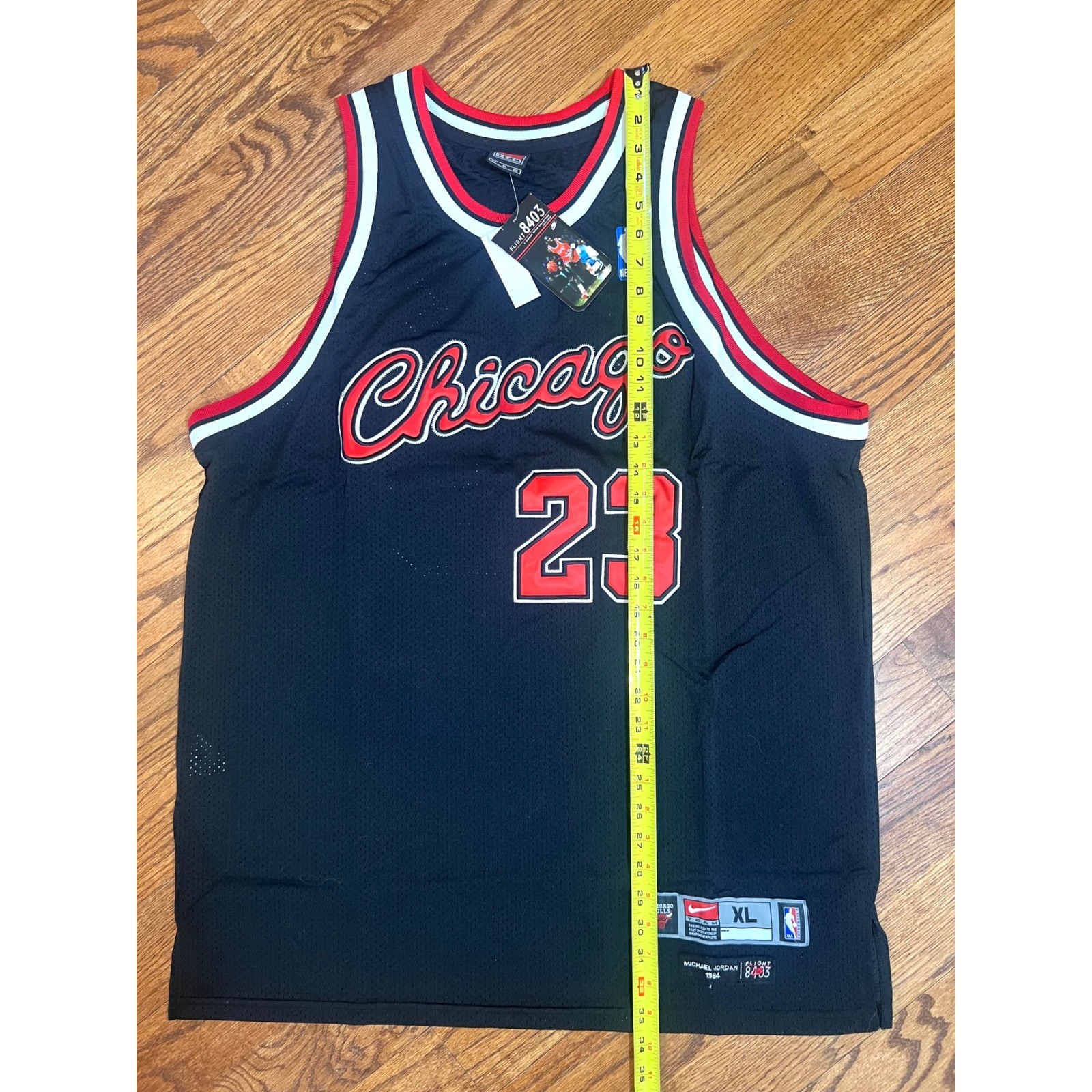 Nike Michael Jordan Chicago Bulls Jersey Flight 8403 Retro Black XL 52 NBA New thumbnail 11