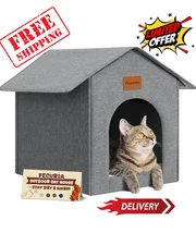 Outdoor Cat House Weatherproof, Insulated Cat Houses for Outdoor/Indoor Cats for