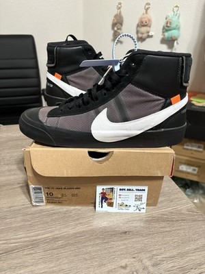 Size 10 - CLEAN Nike Blazer Mid Off-White Grim Reaper Black