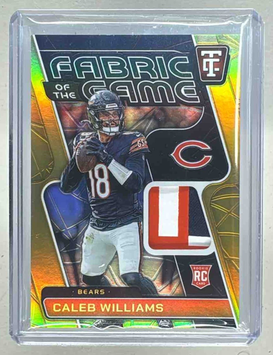 Caleb Williams Panini Totally Certified Fabric of the Game Rookies #FGRCBW Mirror Platinum Gold