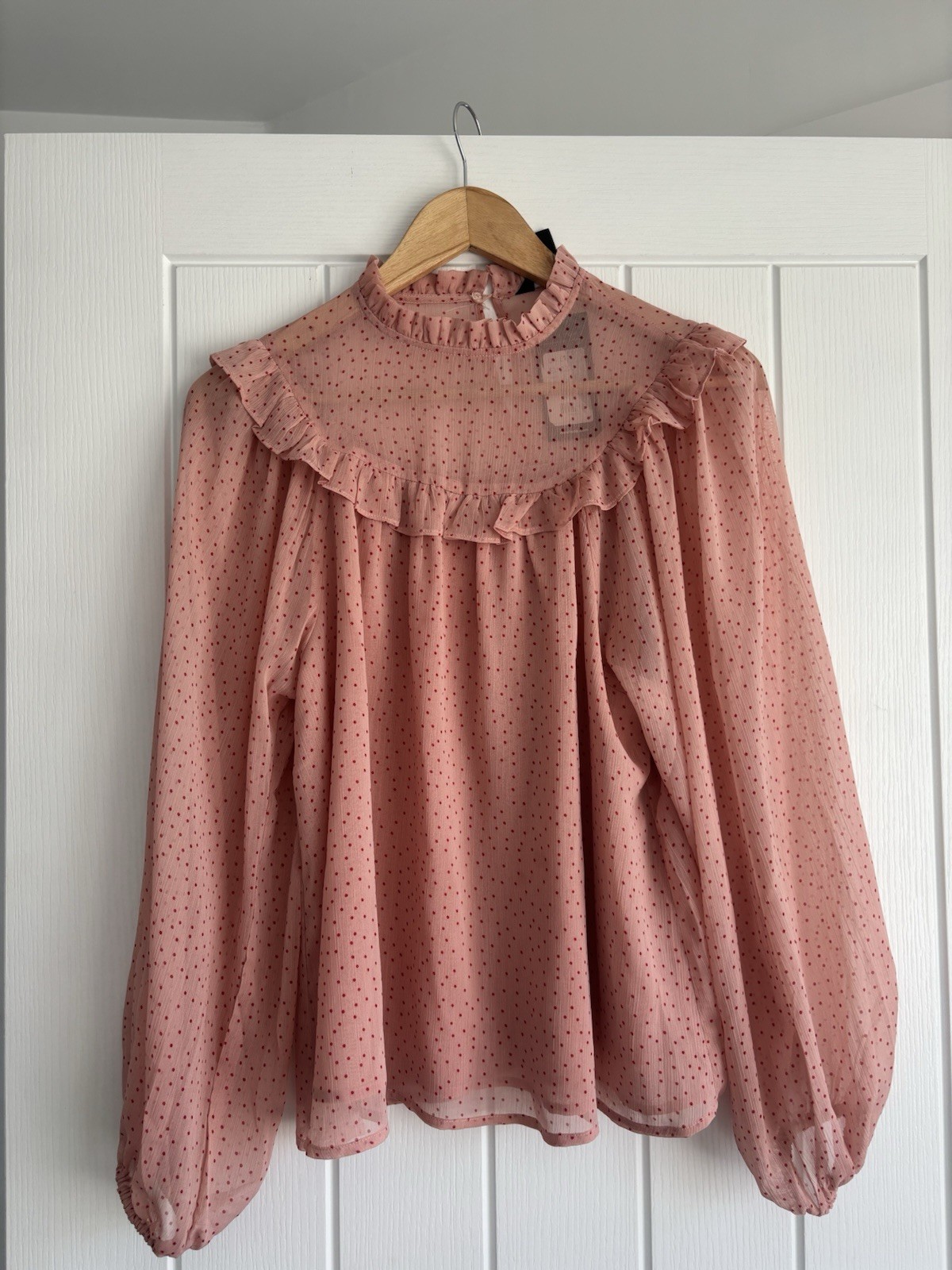 Pink Long Sleeve Blouse for Women - Size 10 - Soft & Stylish Top