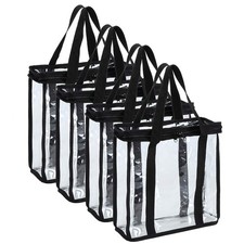 4 Pack Vinyl Record Organizer Clear LP Vinyl Organizer Holds 144 Albums