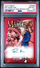 2023 TOPPS FINEST MASTERS AUTO RED REFRACTOR #MARH RIP HAMILTON 3/5 PSA 8.5