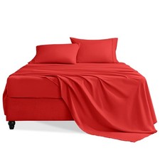 King Size Sheets Set, 4 Pieces Hotel Luxury Soft Microfiber Bed Sheets Set, U...