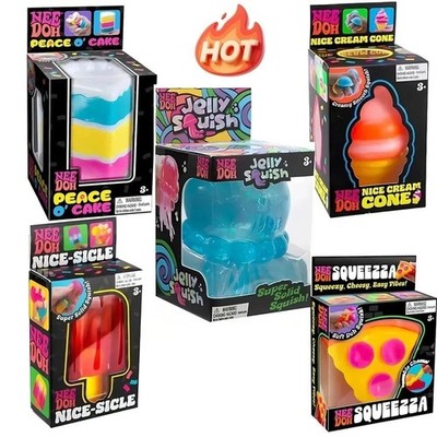 Schylling NeeDoh Sensory Squeeze Toy Squeezza Pizza Nice Sicle Jelly Fuzz Ball