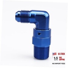 -6 AN Male Flare to 3/8" NPT 90 Degree Swivel Adapter 6AN to 3/8 NPT Blue