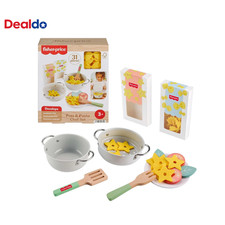 Fisher-Price Wood Pretend Cooking Set, Pots Pasta Chef, 31 Pieces Play Food 3