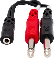 YMP-434 3.5 Mm TRSF to Dual 1/4" TS Stereo Breakout Cable