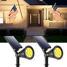 2Pack Solar Power LED Landscape Light Outdoor Garden Yard Pathway Lawn Spotlight