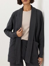 PACT Organic Cotton Airplane Wrap Cardigan Charcoal Gray Size S/M