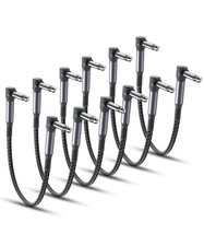 Guitar Patch Cables 12-Inch 6-Pack,6.35MM Effects Pedal Board Cord,Nylon Brai...