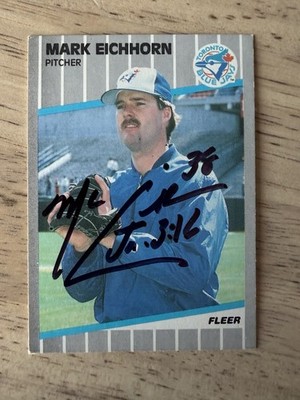 Mark Eichhorn Signed 1989 Fleer #230 Toronto Blue Jays Autograph Auto