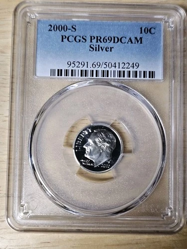 2000-S Silver Proof Roosevelt Dime PCGS PR-69 DCAM.