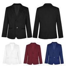 Kids Boys Blazer Elegant Jacket Vintage Outerwear Shoulder Pads Gentleman Suit