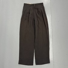 Vintage 50s Grey Rayon Pleated Cotton Trousers 24x26 1950s True Vintage