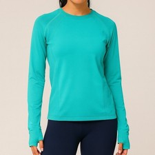 Sweaty Betty Seamless Gym Long Sleeve Top Teal 8