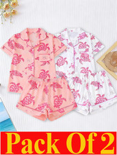 Ladies Womens Short sleeve PJS Pyjamas set Nighties Loungewear Night wear