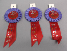2nd Place Rosette Ribbon – 3 Pack – 3" Round, 2 Streamers, 7" overall decorative