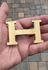 Authentic HERMES 38mm Gold Constance H Metal Belt Buckle (excellent)