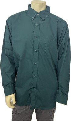 Blue Generation Men s Button Front Dress Shirt Green Long Sleeve Button Down XL