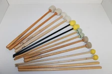Lot of 7 Pair of Drum Percussion Mallets: Slingerland Musser Yamaha Vic Firth..