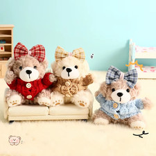 Plush teddy bear keychain bag charm - couple key ring small bag decoration gift
