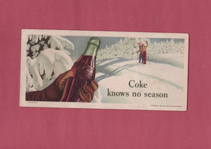 Vintage Coca Cola 1947 Lithograph  Ad  COKE KNOWS NO SEASON"