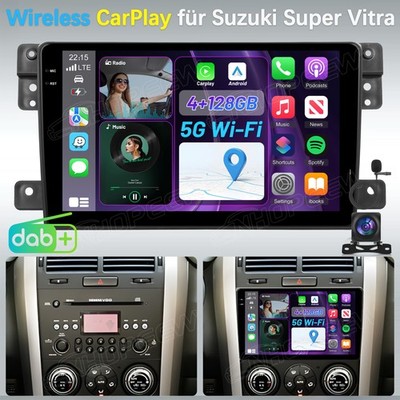 DAB+ 4+128GB 9'' CarPlay Für Suzuki Grand Vitara 2005-2015 Android 15 Autoradio