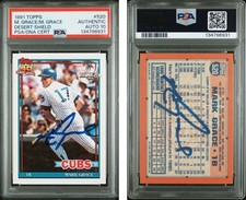 1991 Topps Desert Shield #520 Mark Grace PSA 10 DBL Auto Autographed Signed Cubs