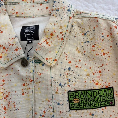 Brain Dead Dickies Gardening Jacket Whisper White Paint Splatter DK011243 Mens M image 2