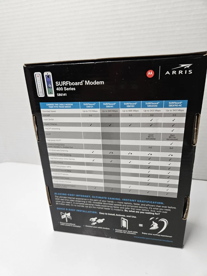 MOTOROLA ARRIS SURFboard Modem 400 Series Model SB6141 - Image 4 of 4