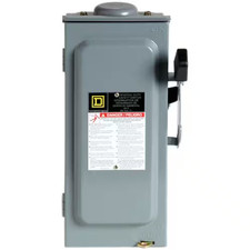 60A 240-Volt 3-Pole 3-Phase Fused Outdoor General Duty Power Disconnect NEMA 3R