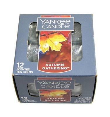 Yankee Candle Autumn Gathering Tea Light Candles Box of 12 Fruit Sandalwood New