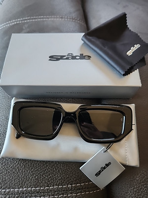 SZADE NIB Sharp Sustainable On Trend Squared Elysium Double Black/Ink Sunglasses