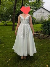 Silver Evening Gown Size 10 NWT Homecoming Prom Bridal