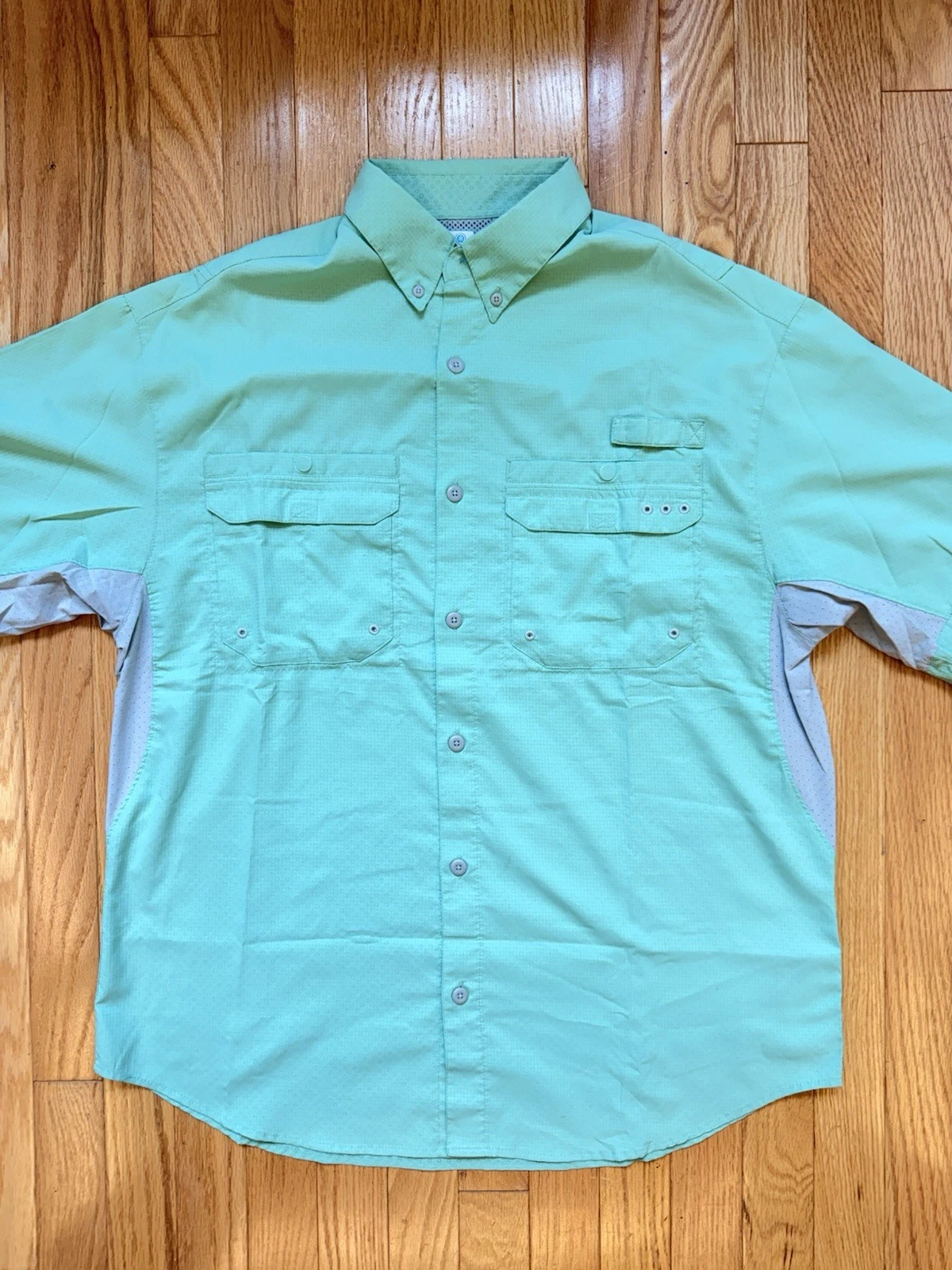 Mens Columbia PFG Omni-Freeze Zero L/S Fishing Shirt (FM1022) Size M Green