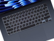 Arabic Keyboard Cover Skin MacBook Air 15"/Air 13" 2022-2023, Black-Arabic