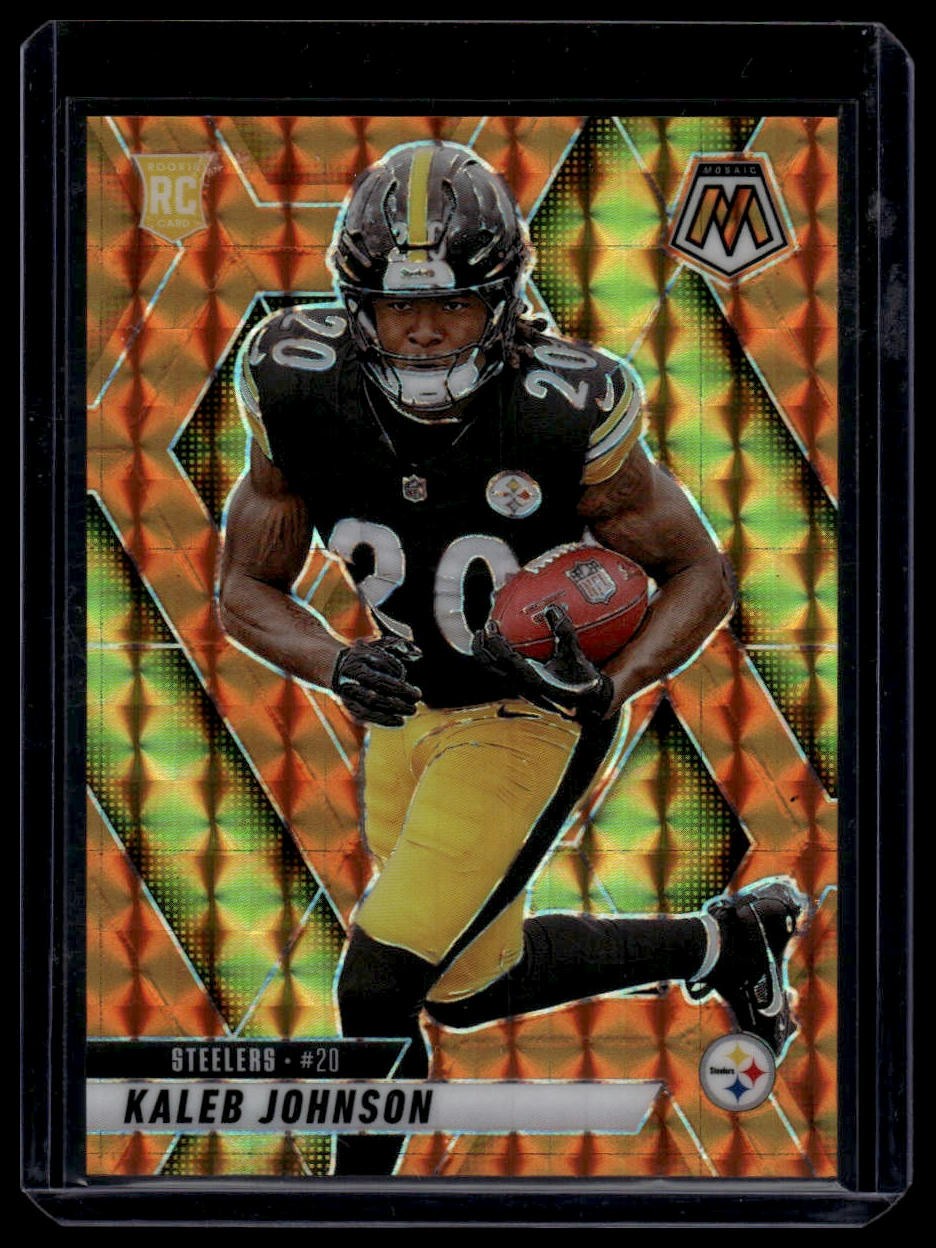 2025 Panini Mosaic #315 Kaleb Johnson Mosaic Orange #/199