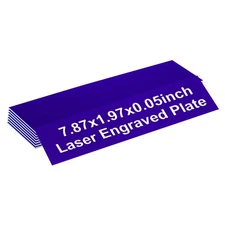 7.87x1.97" Name Plates for Office, Dark Blue with White Letter, 8 Pcs