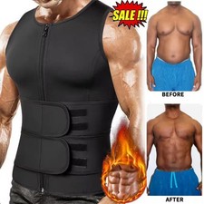 Men's Sauna Suit Sweat Vest Neoprene Shirt Body Shaper Weight Loss Waist Trainer