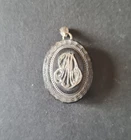 Antique Solid Silver Monogram Ebonite Souvenir Holder Pendant 19th Century