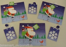 Christmas Gift Bags Large Santa Small Snowflake Qty 6
